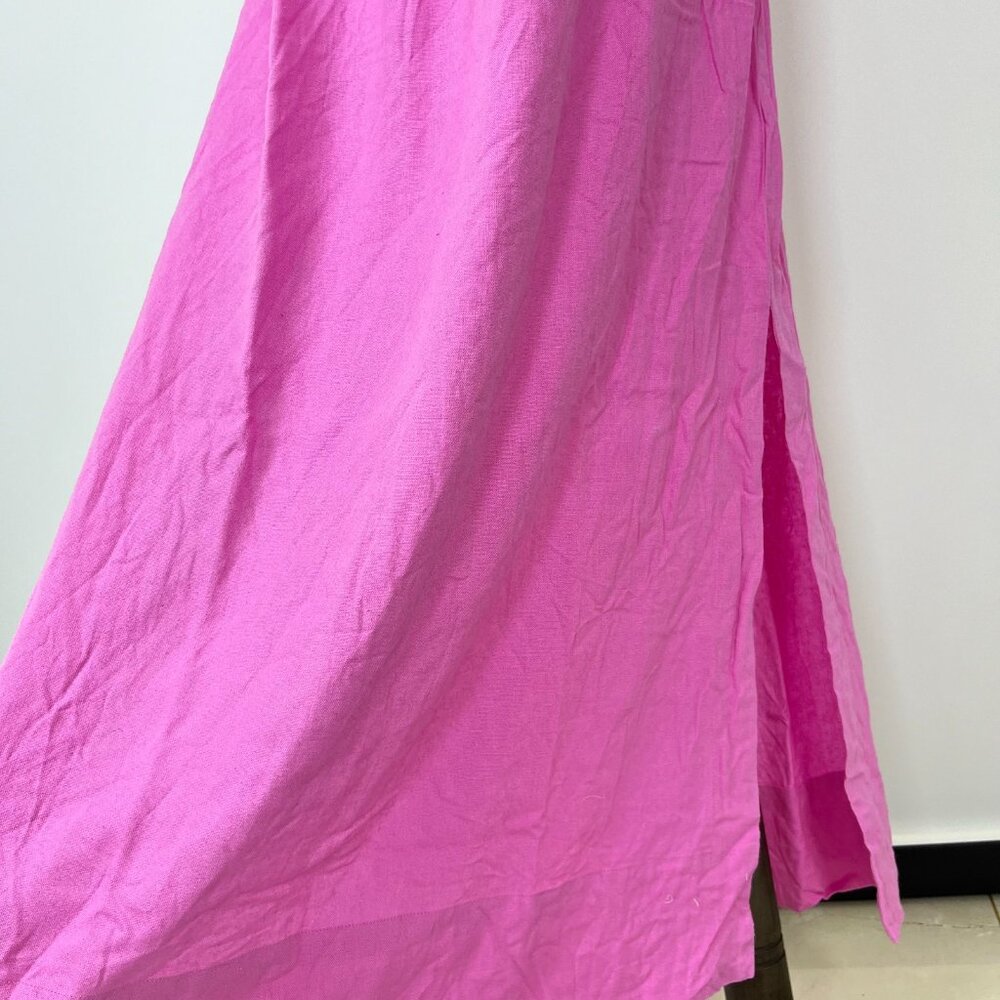 NWOT Farm Rio Linen Blend Pink Sleeveless Midi Dress Size XS - Picture 4 of 9